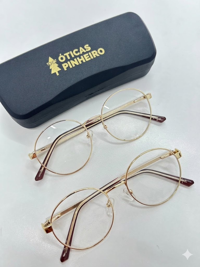 Armações redondas douradas com estojo preto