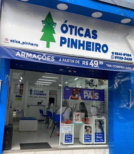 Fachada da loja Óticas Pinheiro em Santo Amaro